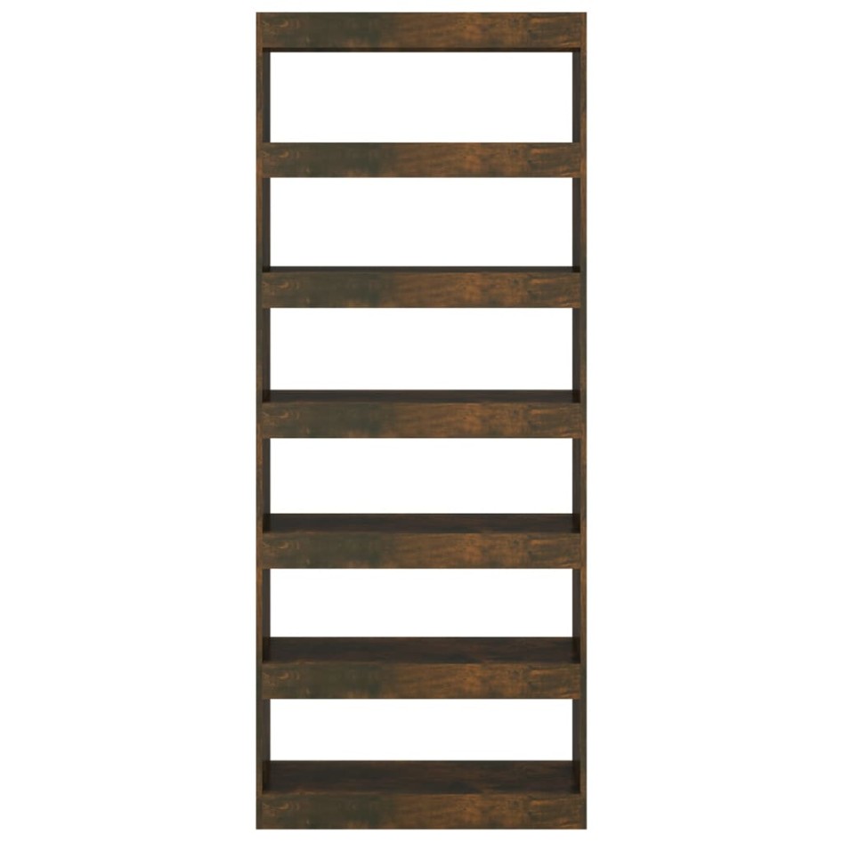 Estantería/divisor madera ingeniería roble ahumado 80x30x198