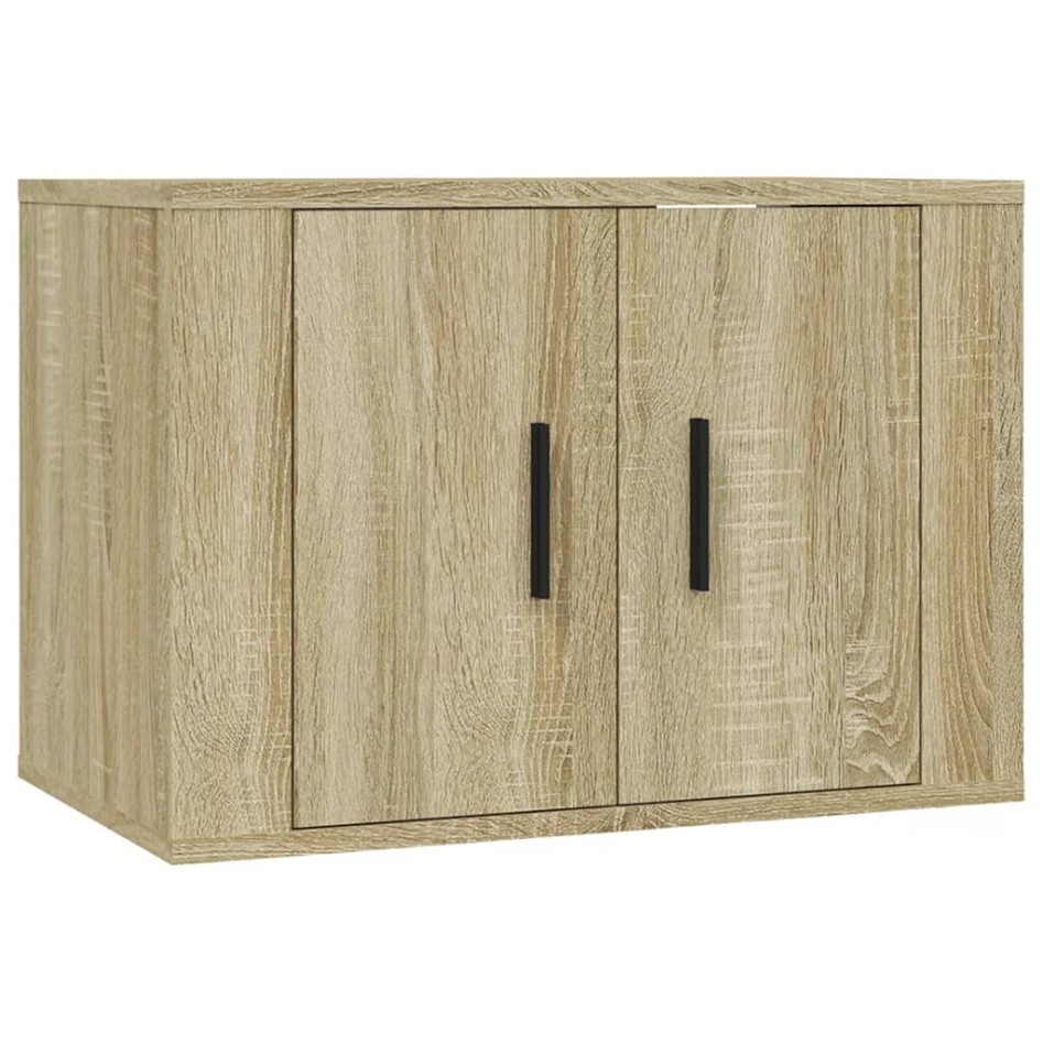 Set de muebles para TV 4 pzas madera contrachapada roble