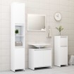 Juego de muebles de baño 4 piezas madera ingeniería blanco