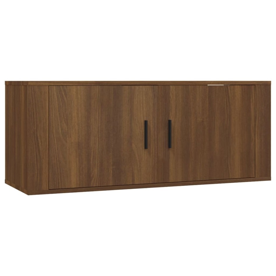 Set de muebles para TV 6 pzas madera contrachapada roble
