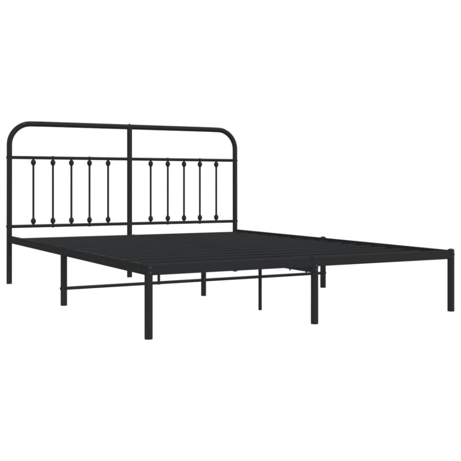 Estructura de cama con cabecero metal negro 180x200