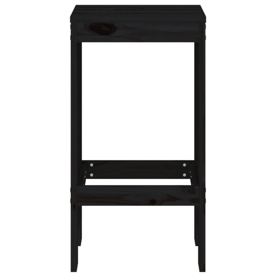 Taburetes de cocina 2 uds madera maciza pino negro 40x36x75