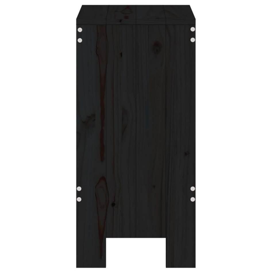 Taburetes de cocina 2 uds madera maciza pino negro 40x36x75