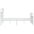 Estructura cama metal con cabecero y estribo blanco 160x200