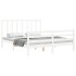 Estructura de cama con cabecero madera maciza blanco 160x200