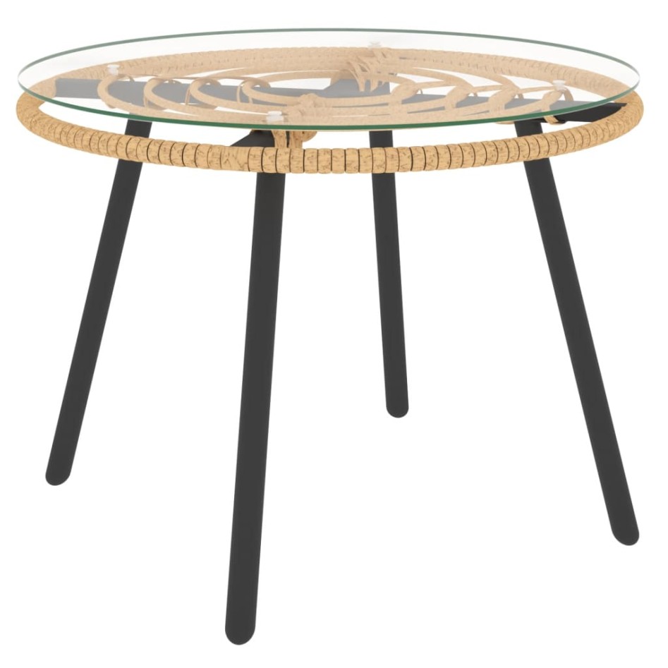 Set muebles jardín 3 pzas y cojines gris oscuro ratán