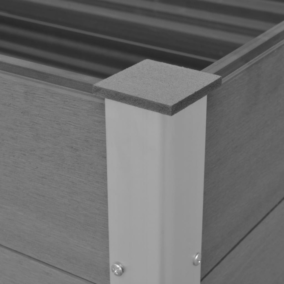 Arriate de WPC gris 100x50x91