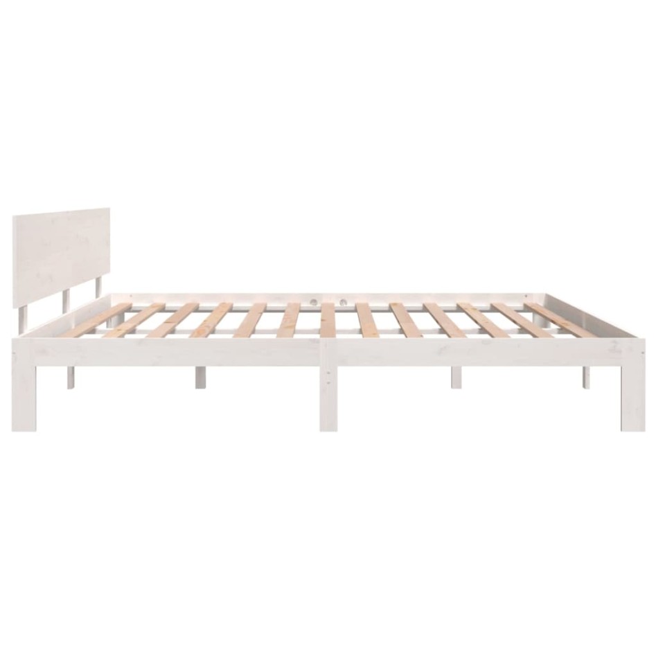 Estructura de cama madera maciza de pino blanco 200x200