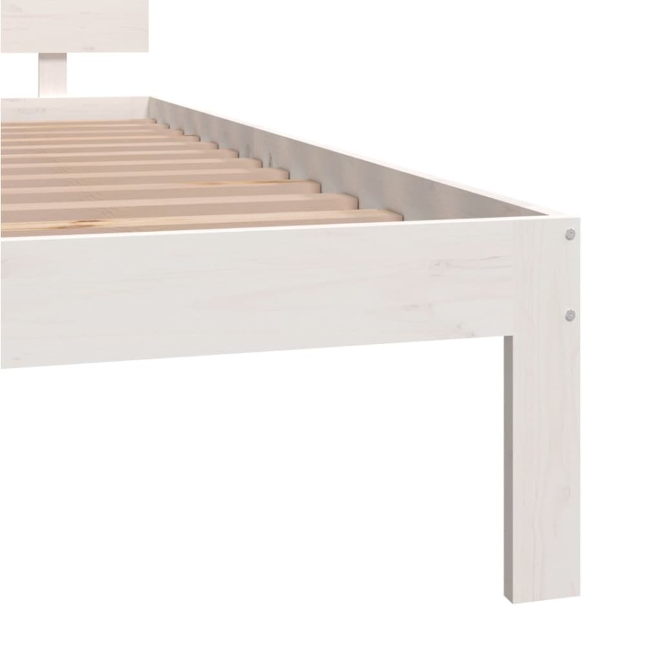 Estructura de cama madera maciza de pino blanco 200x200