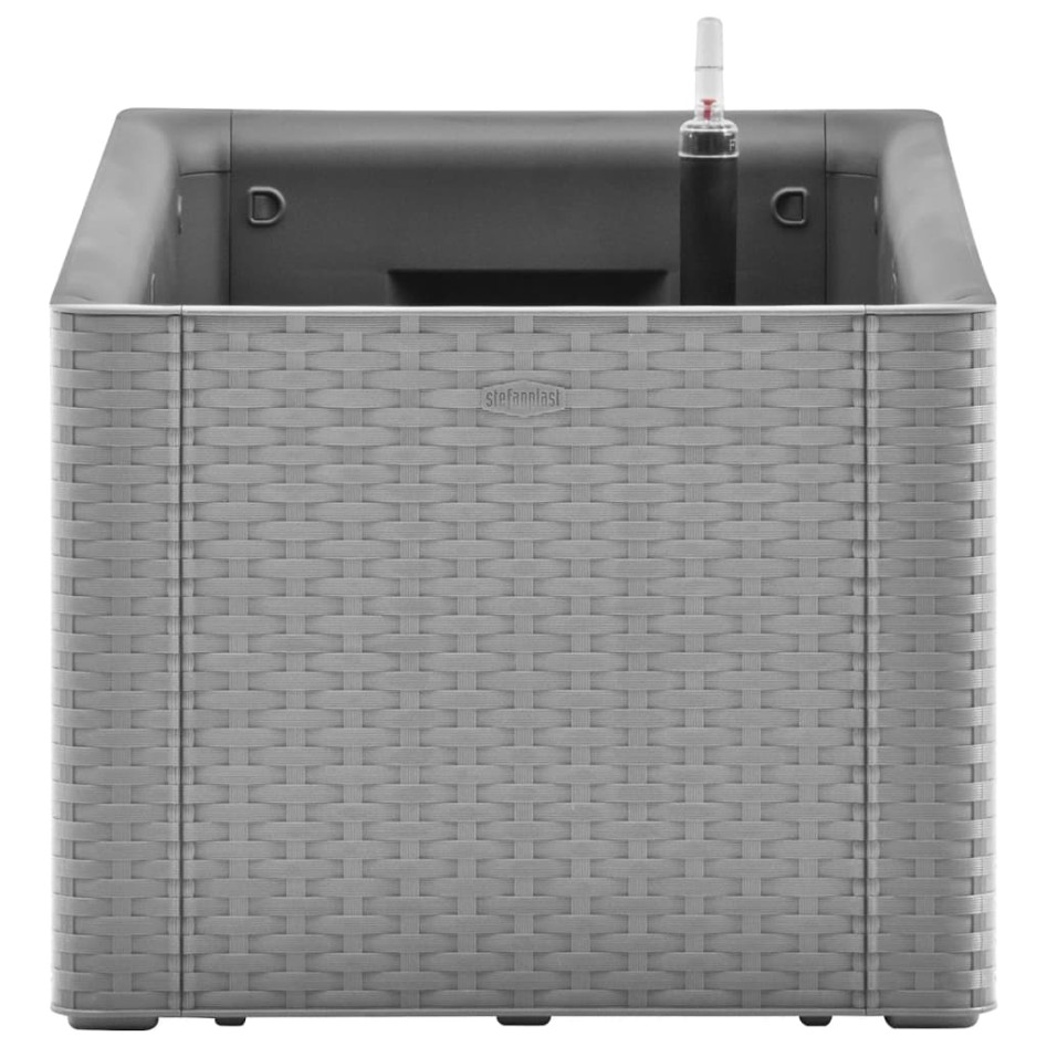 Arriate con sistema de riego automático gris 100x43x33