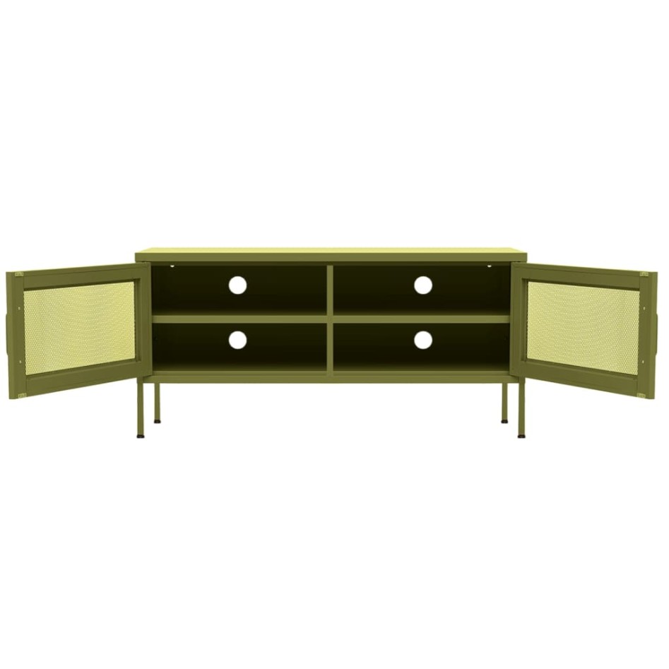 Mueble de TV verde oliva 105x35x50 cm