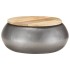 Mesa de centro de madera de mango maciza gris 68x68x30