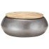 Mesa de centro de madera de mango maciza gris 68x68x30