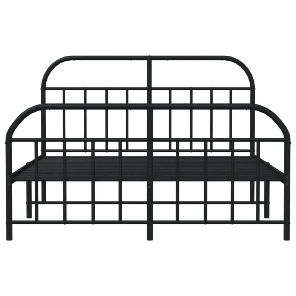 Estructura de cama cabecero y estribo metal negro 160x200