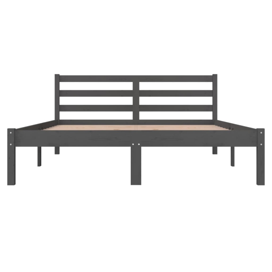 Estructura de cama madera maciza de pino gris 135x190