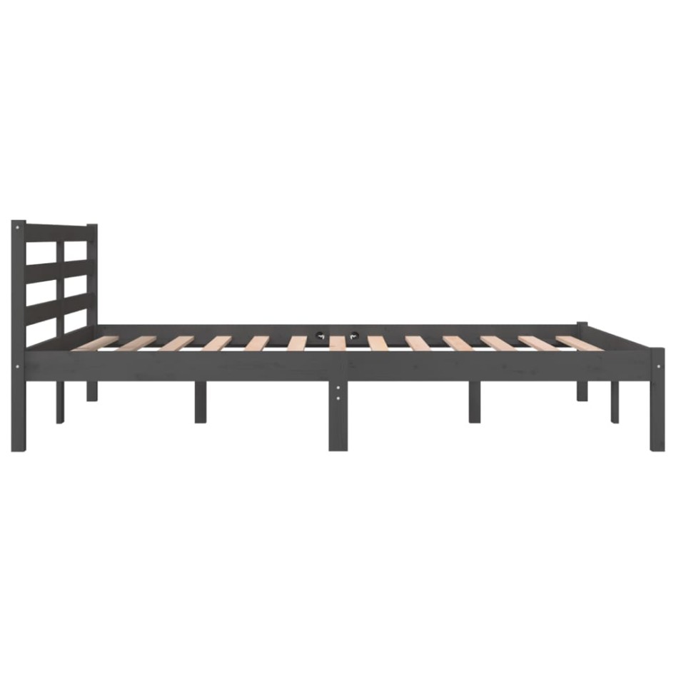 Estructura de cama madera maciza de pino gris 135x190
