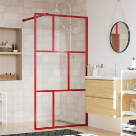 Mampara puerta de ducha vidrio transparente ESG rojo 115x195