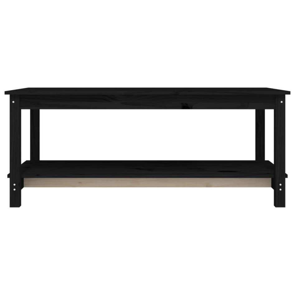 Mesa de centro de madera maciza de pino negro 110x55x45