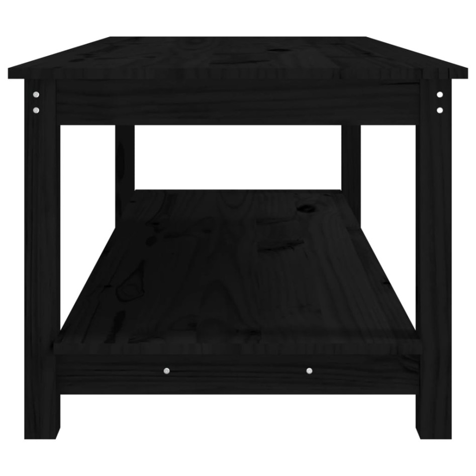 Mesa de centro de madera maciza de pino negro 110x55x45