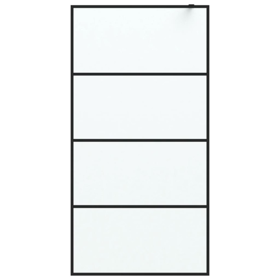 Mampara de ducha vidrio ESG esmerilado negro 100x195
