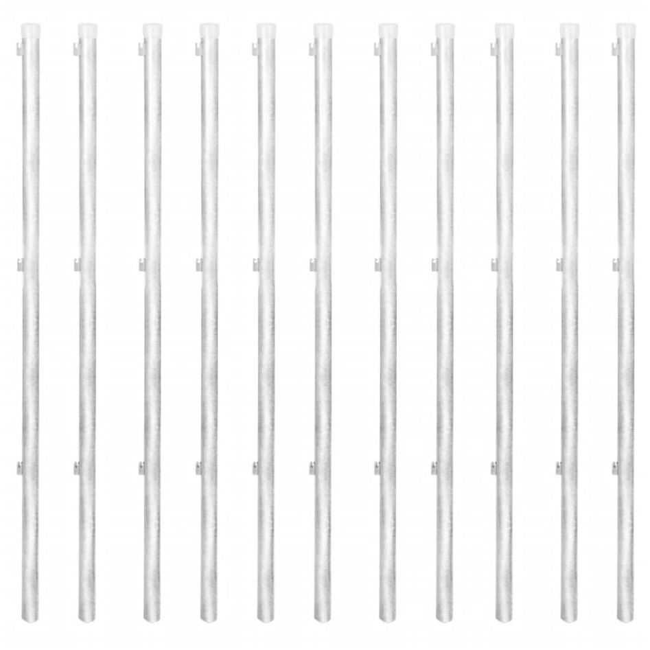 Valla metálica con estacas postes acero galvanizado 15x0,8