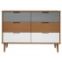 Mesita de noche MOLDE madera maciza de pino marrón 113x40x80