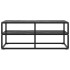 Mueble para TV negro con vidrio de mármol negro 100x40x40