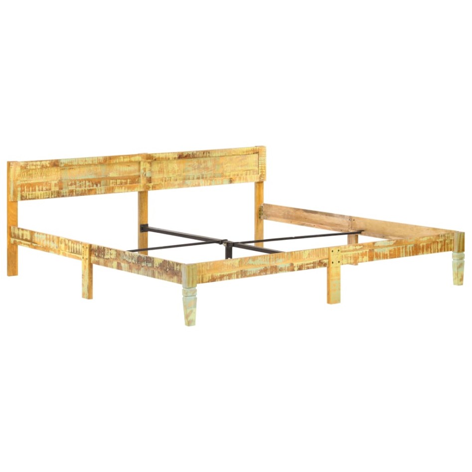 Estructura de cama de madera maciza reciclada 200x200