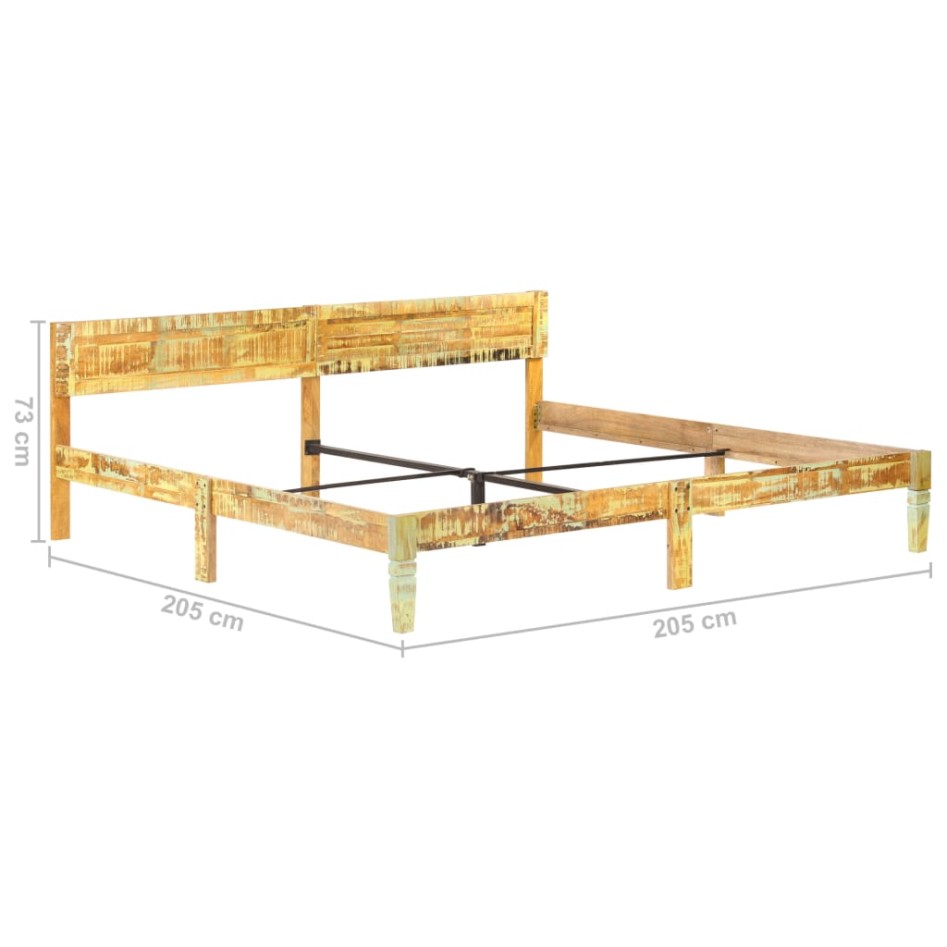 Estructura de cama de madera maciza reciclada 200x200