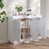 Aparador de madera contrachapada blanco brillante 92x35x75
