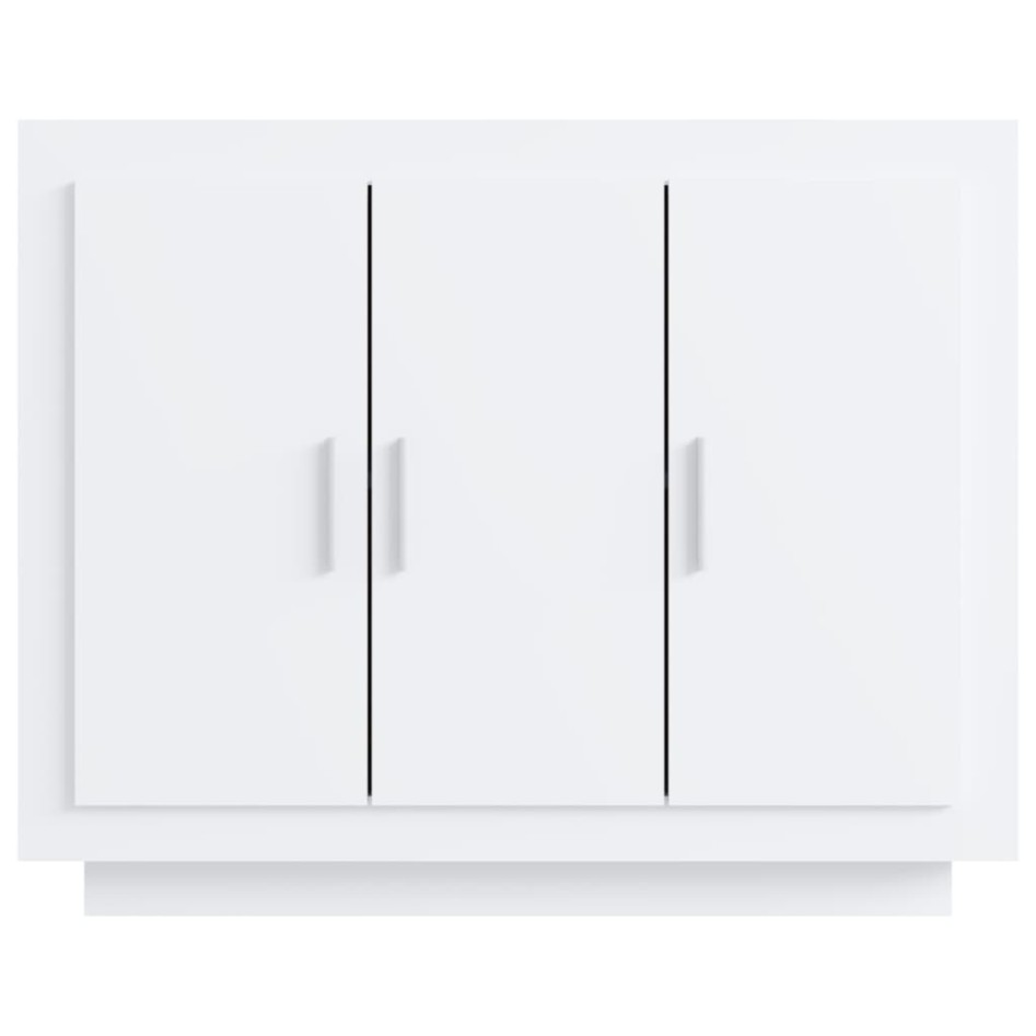 Aparador de madera contrachapada blanco brillante 92x35x75