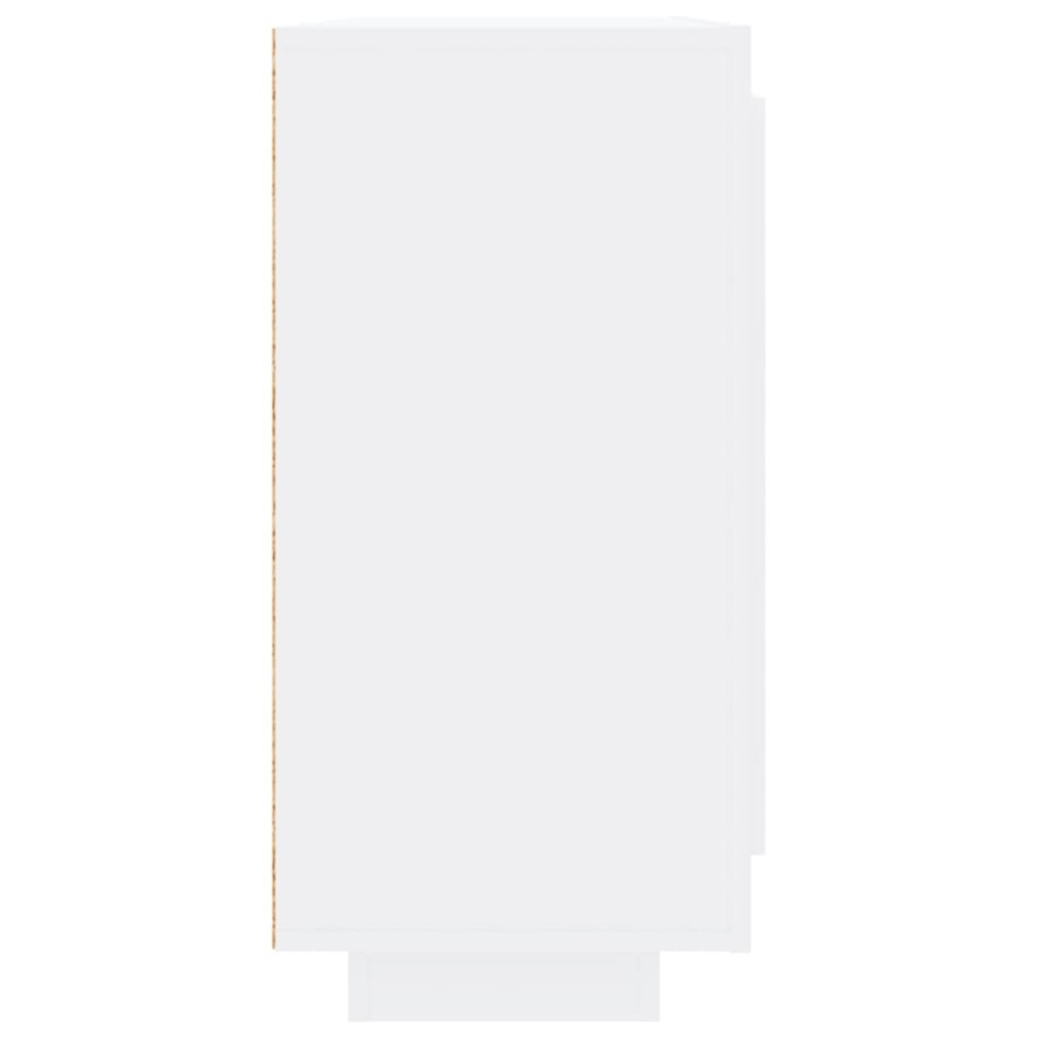 Aparador de madera contrachapada blanco brillante 92x35x75