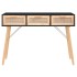 Mesa consola madera pino maciza ratán natural negro