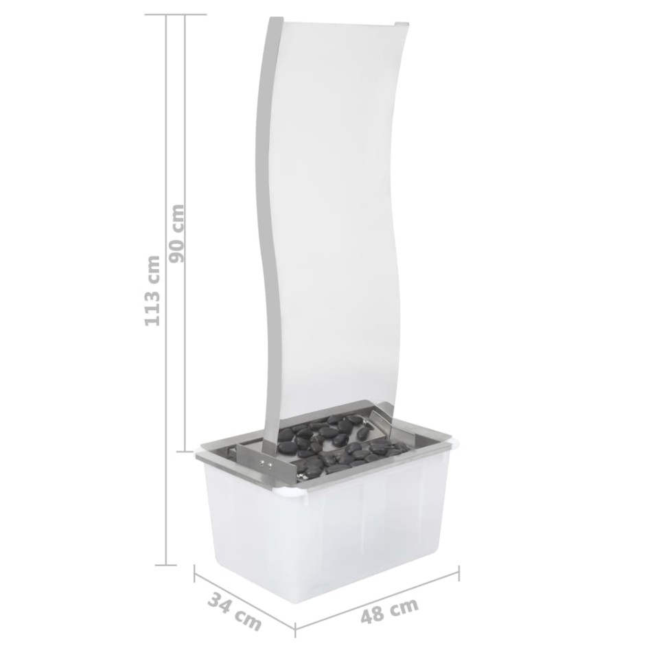 Fuente de jardín curvada con bomba acero inoxidable 90