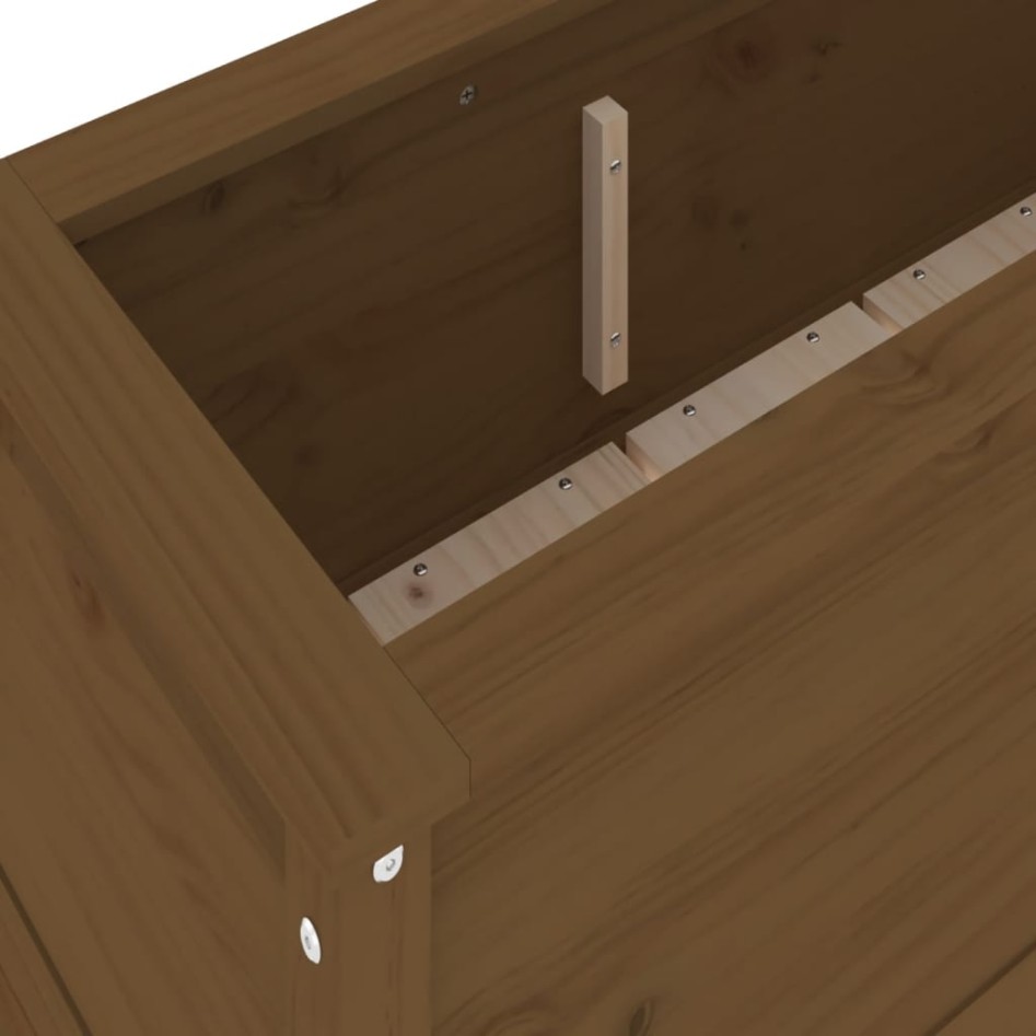 Arriate elevado de jardín madera pino marrón miel