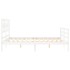 Estructura de cama con cabecero madera maciza blanco 160x200