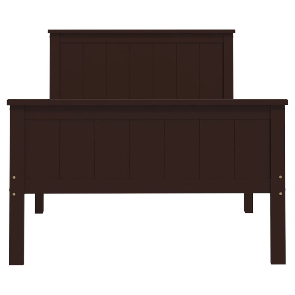 Estructura de cama madera maciza pino marrón oscuro 100x200