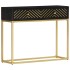 Mesa consola madera maciza de mango negro y dorado