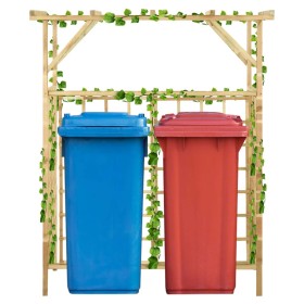 Pérgola de jardín para 2 cubos de basura madera pino