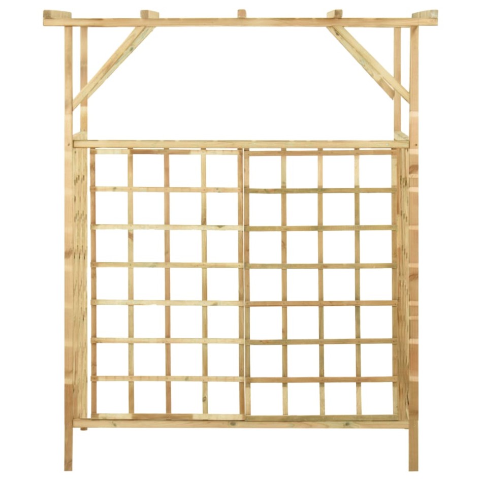 Pérgola de jardín para 2 cubos de basura madera pino