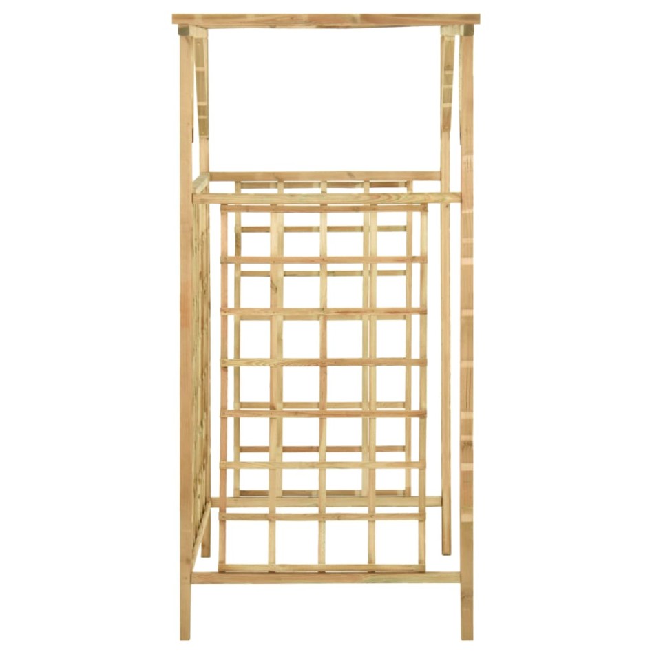 Pérgola de jardín para 2 cubos de basura madera pino