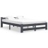 Estructura de cama madera maciza de pino gris oscuro 180x200