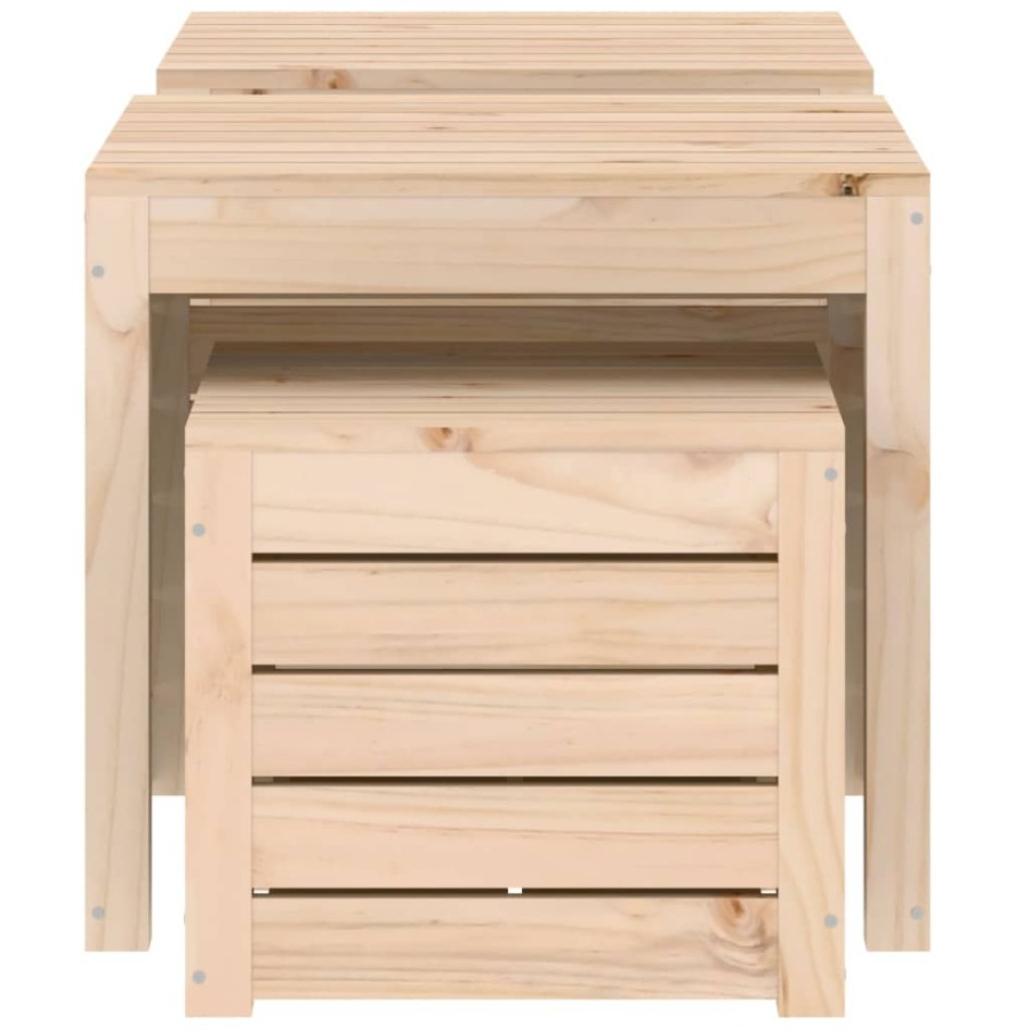 Set de cajas de jardín 3 piezas madera maciza de
