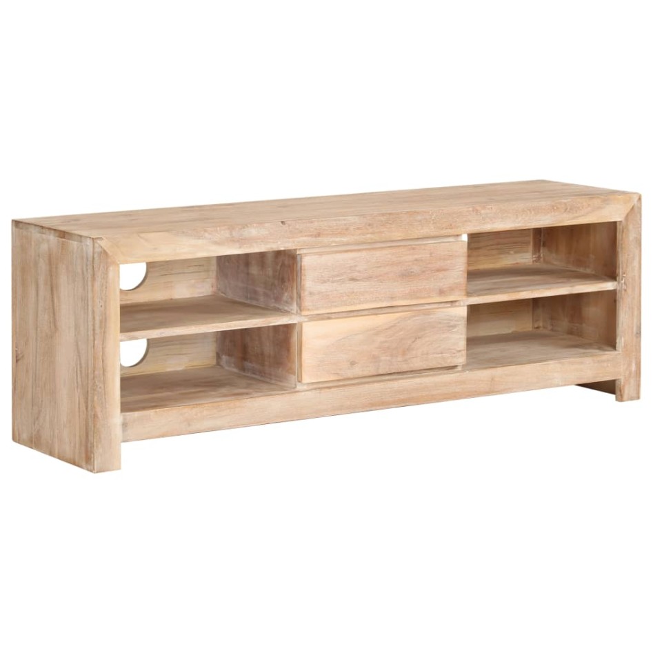 Mueble para TV madera maciza acacia marrón claro 120x30x40