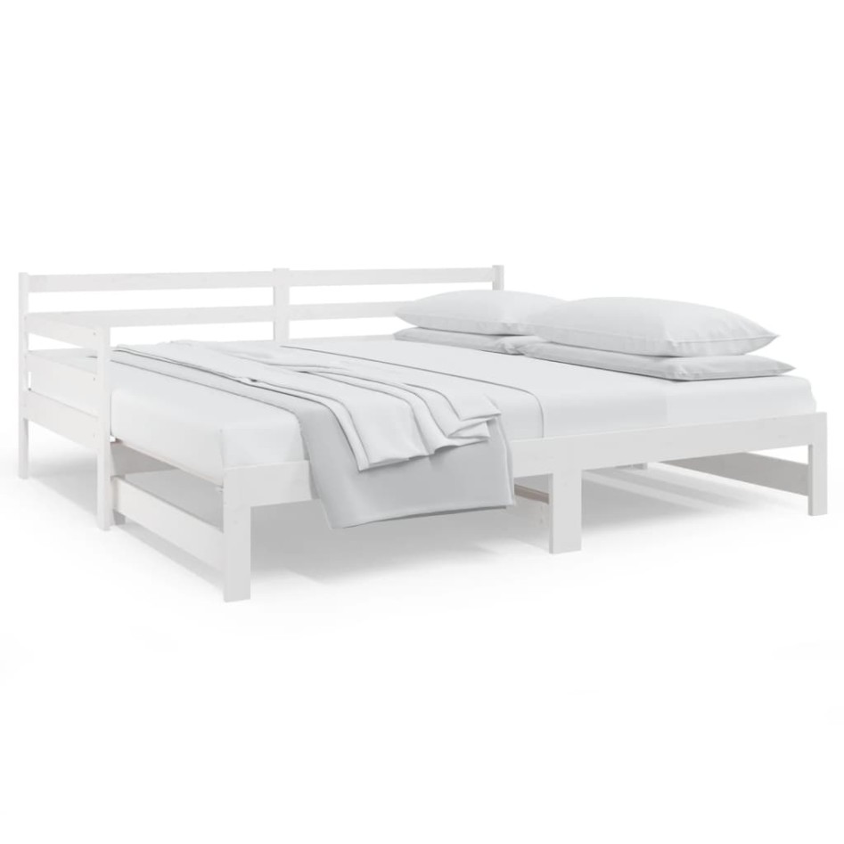 Sofá cama extraíble madera maciza de pino blanco 2x(90x190)
