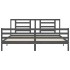 Estructura de cama con cabecero madera maciza gris 200x200