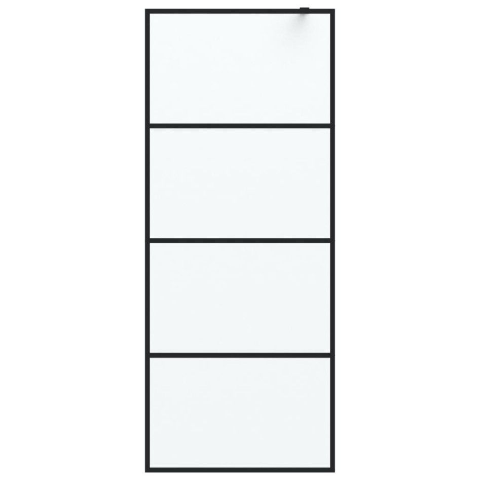 Mampara de ducha vidrio ESG esmerilado negro 80x195