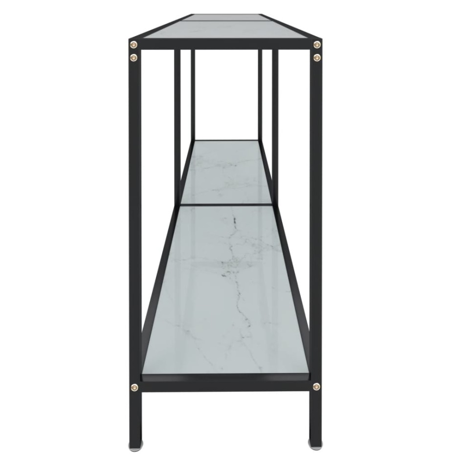 Mesa consola vidrio templado blanco 160x35x75,5