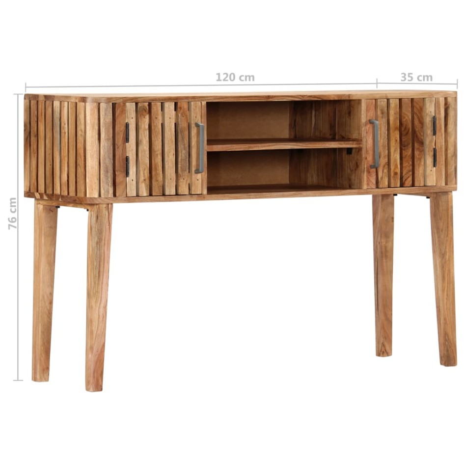 Mesa consola de madera maciza de acacia 120x35x76