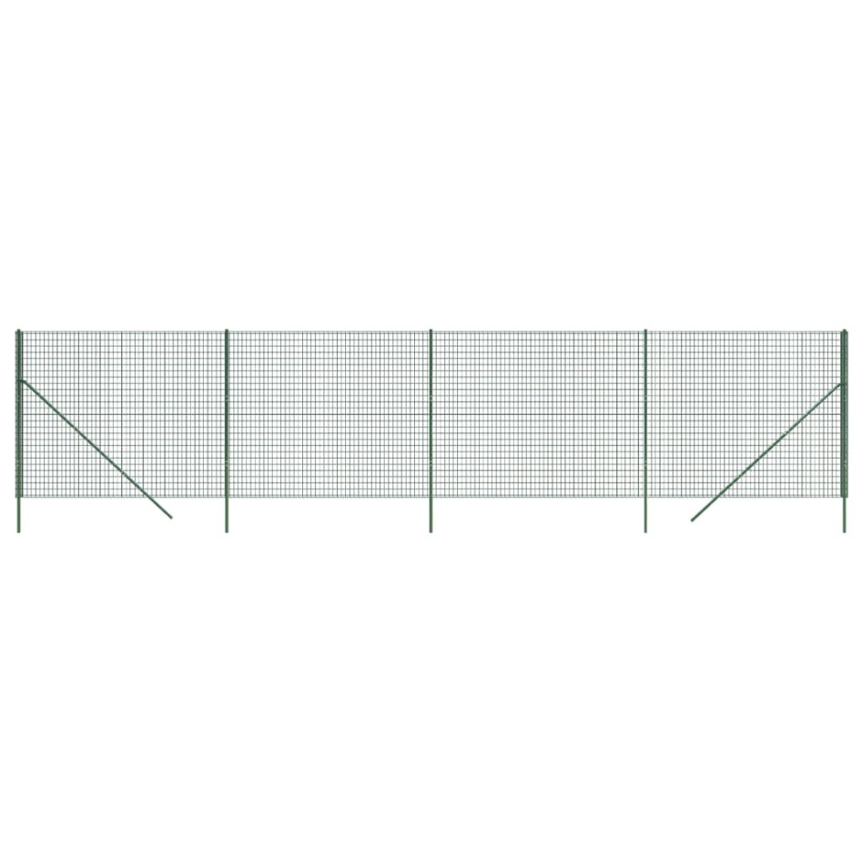 Cerca de alambre de acero galvanizado verde 2x10